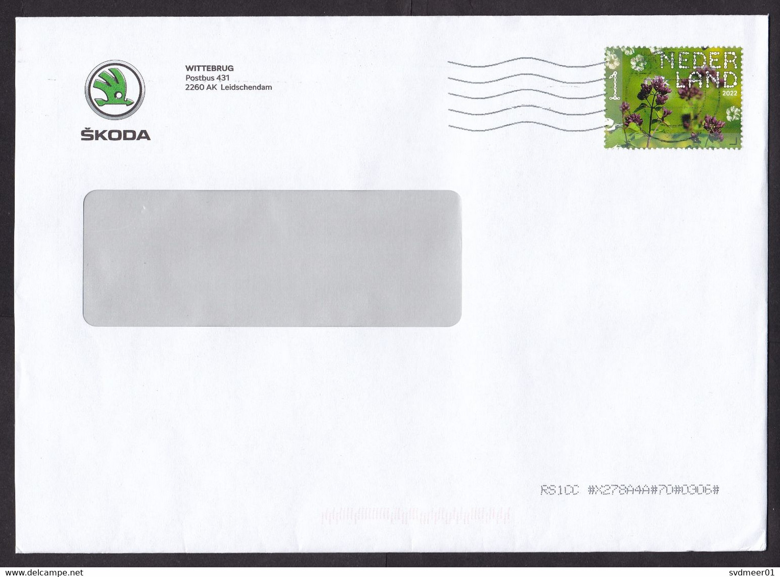 Netherlands: Cover, 2022, 1 Stamp, Wild Flowers, Flower, Sent By Skoda Car Company, Cars (traces Of Use) - Storia Postale