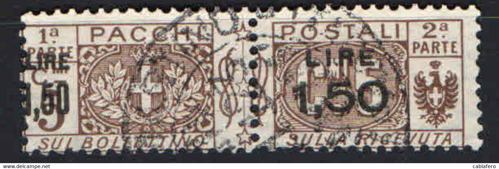 ITALIA REGNO - 1923 - PACCHI POSTALI - CON SOVRASTAMPA 1,50 LIRE SU 5 CENT. - USATO - Colis-postaux