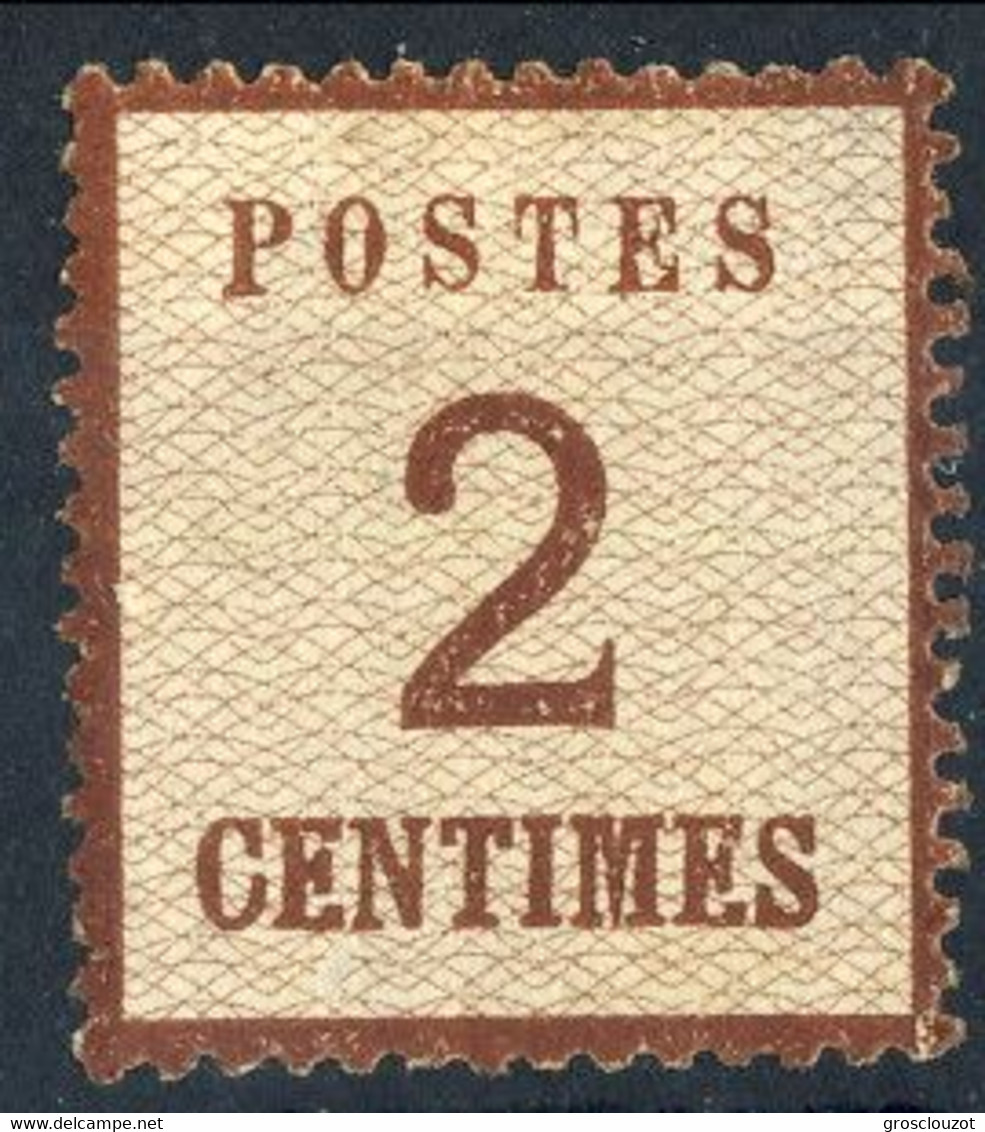 Alsazia Lorena 1870, Y&T N. 2 Centimes 2 Bruno Rossastro, MLH Cat. € 225 - Unused Stamps