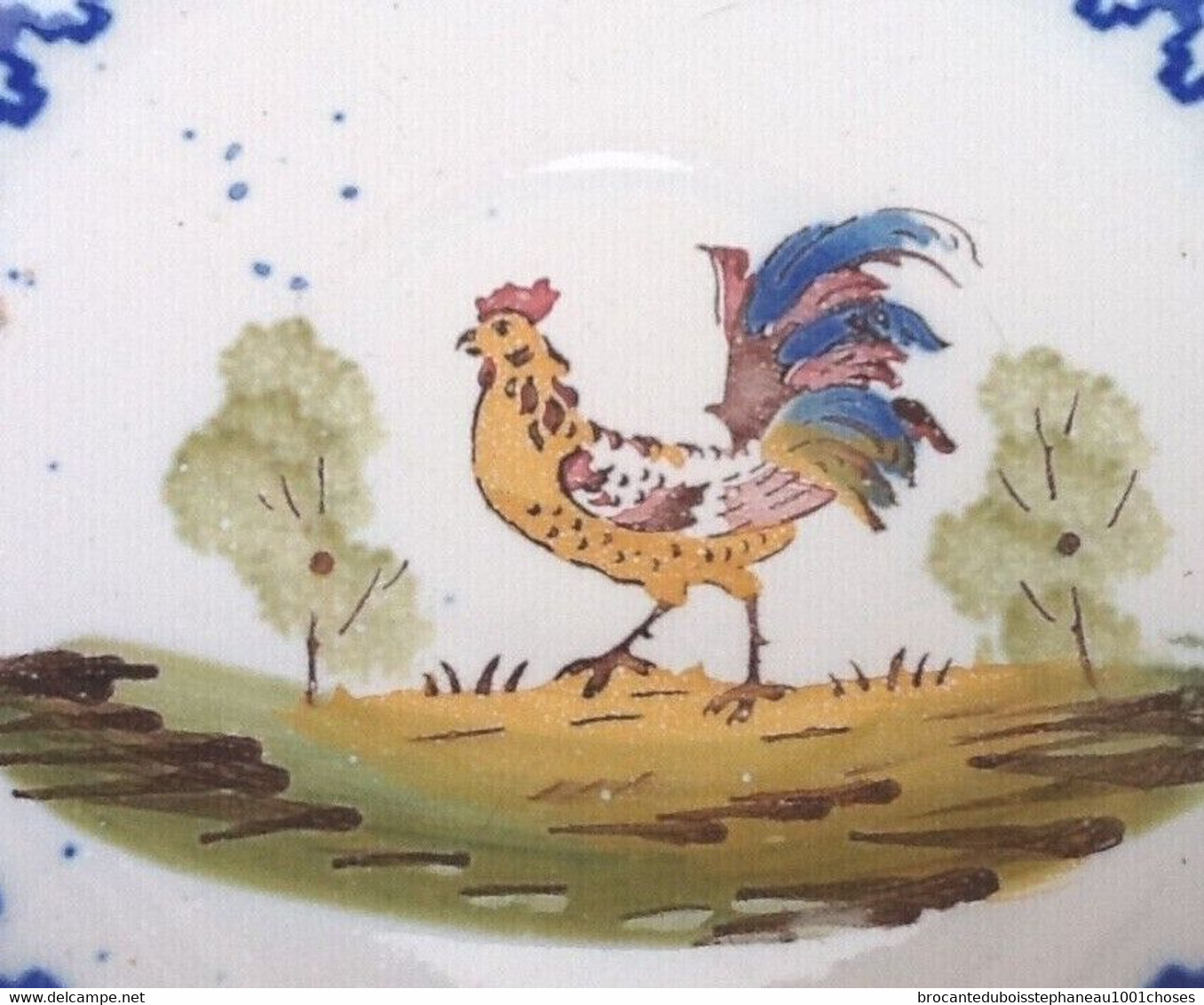 Années 1940 Faïence De Charolles  Assiette / Sous-Tasse  Modèle Au Coq  Diamètre : 180mm - Charolles (FRA)