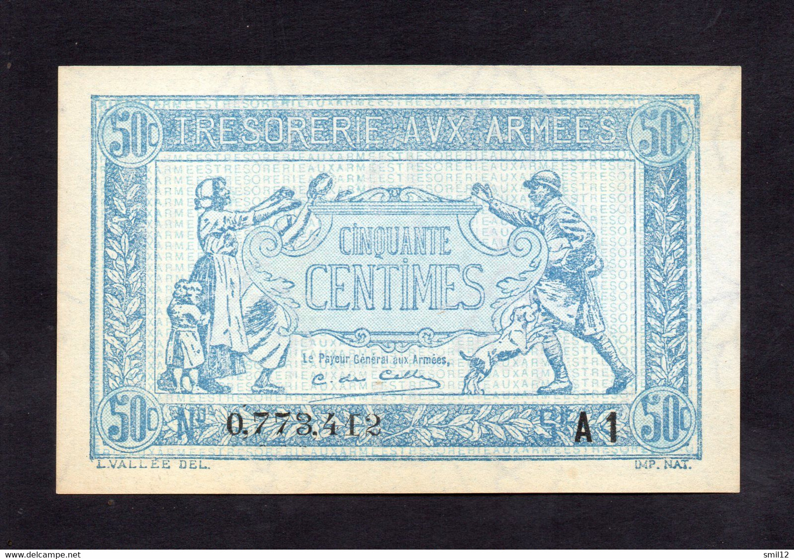 Trésorerie Aux Armées - 50 Centimes - Lettre A1 - Neuf - 1917-1919 Legerschatkist