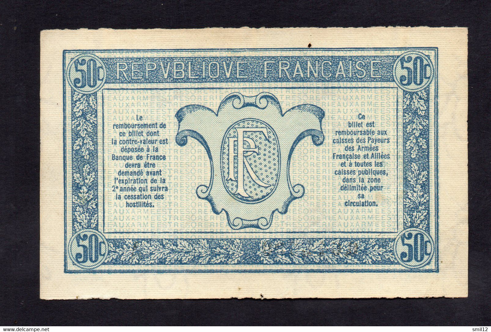 Trésorerie Aux Armées - 50 Centimes - Lettre A - Sup++ - 1917-1919 Trésorerie Aux Armées