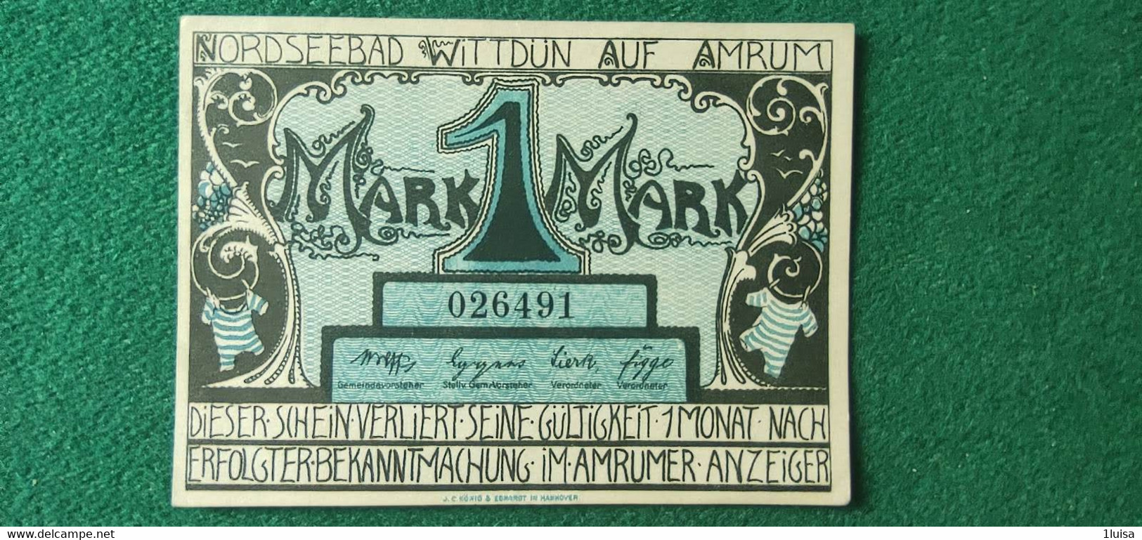 GERMANIA WITTDUN 1 MARK 1918 - Mezclas - Billetes