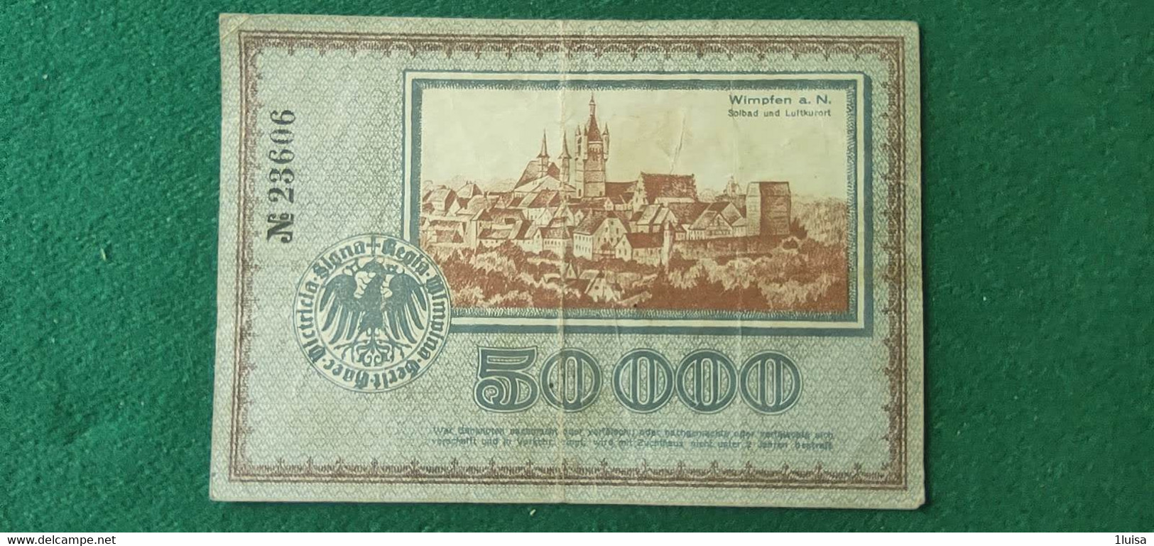 GERMANIA WIMPFEN 50000  MARK 1923 - Kiloware - Banknoten