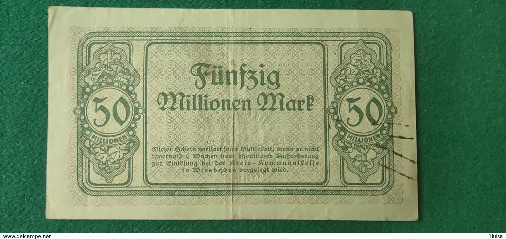 GERMANIA Wiesbaden 50  MARK 1923 - Lots & Kiloware - Banknotes