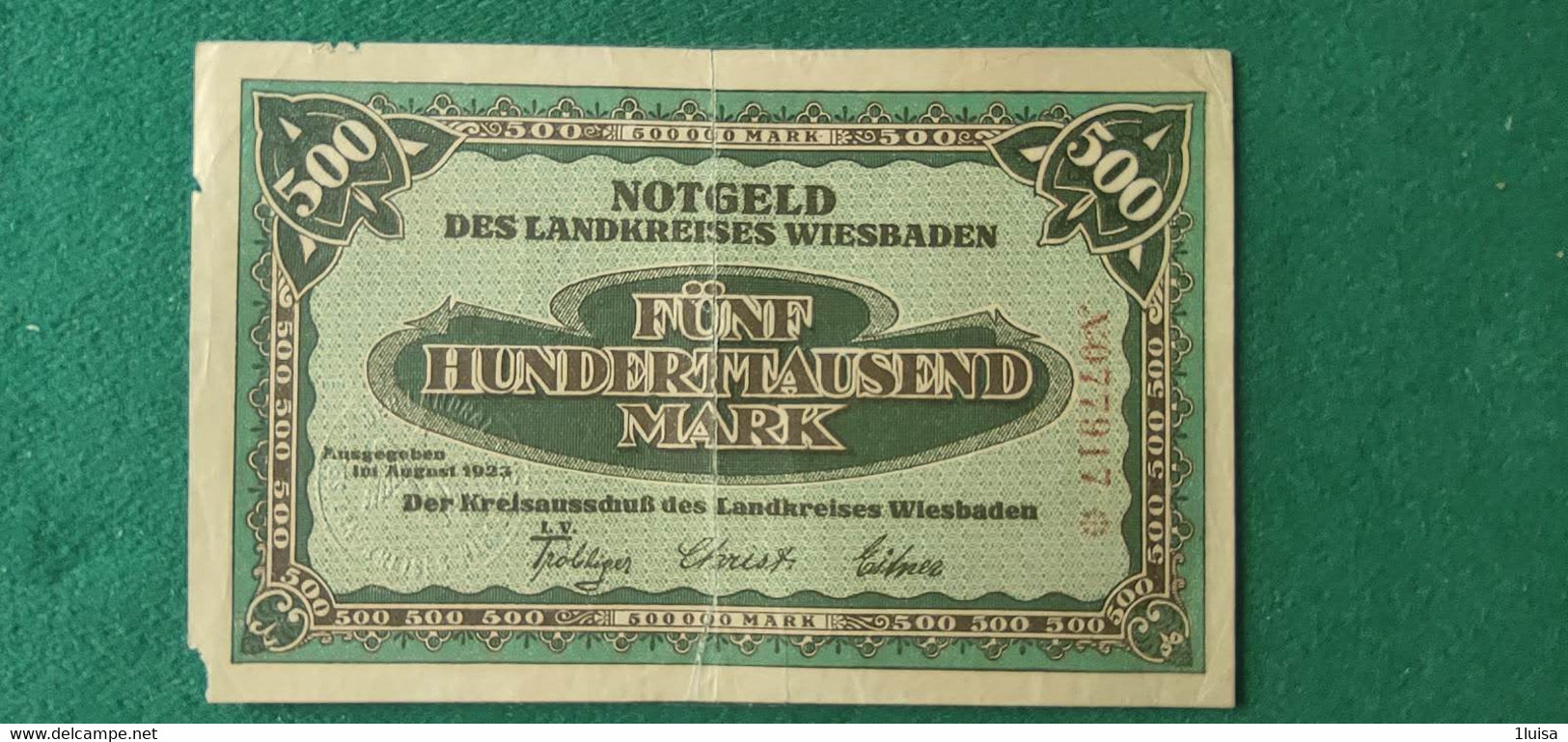 GERMANIA Wiesbaden 500  MARK 1923 - Mezclas - Billetes