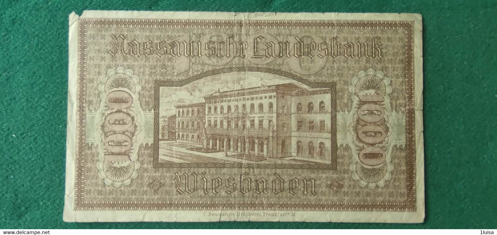 GERMANIA Wiesbaden 1000  MARK 1923 - Vrac - Billets