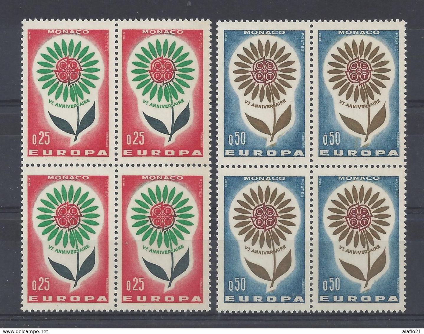 MONACO - N° 652 Et 653 - EUROPA 1964 - BLOCS De 4 - NEUFS SANS CHARNIERE - Ungebraucht