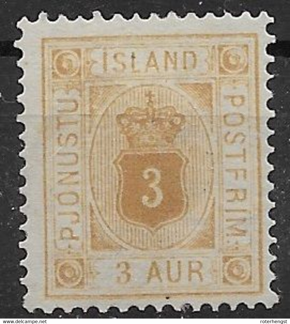 Denmark Mh* 1875 8 Euros Perf 14 - Dienstzegels