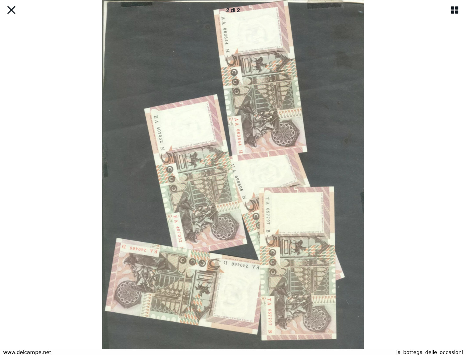 Italia  Repubblica Cinque Banconote Da Lire 5000 Antonello Da Messina Superiore FDS - 5.000 Lire