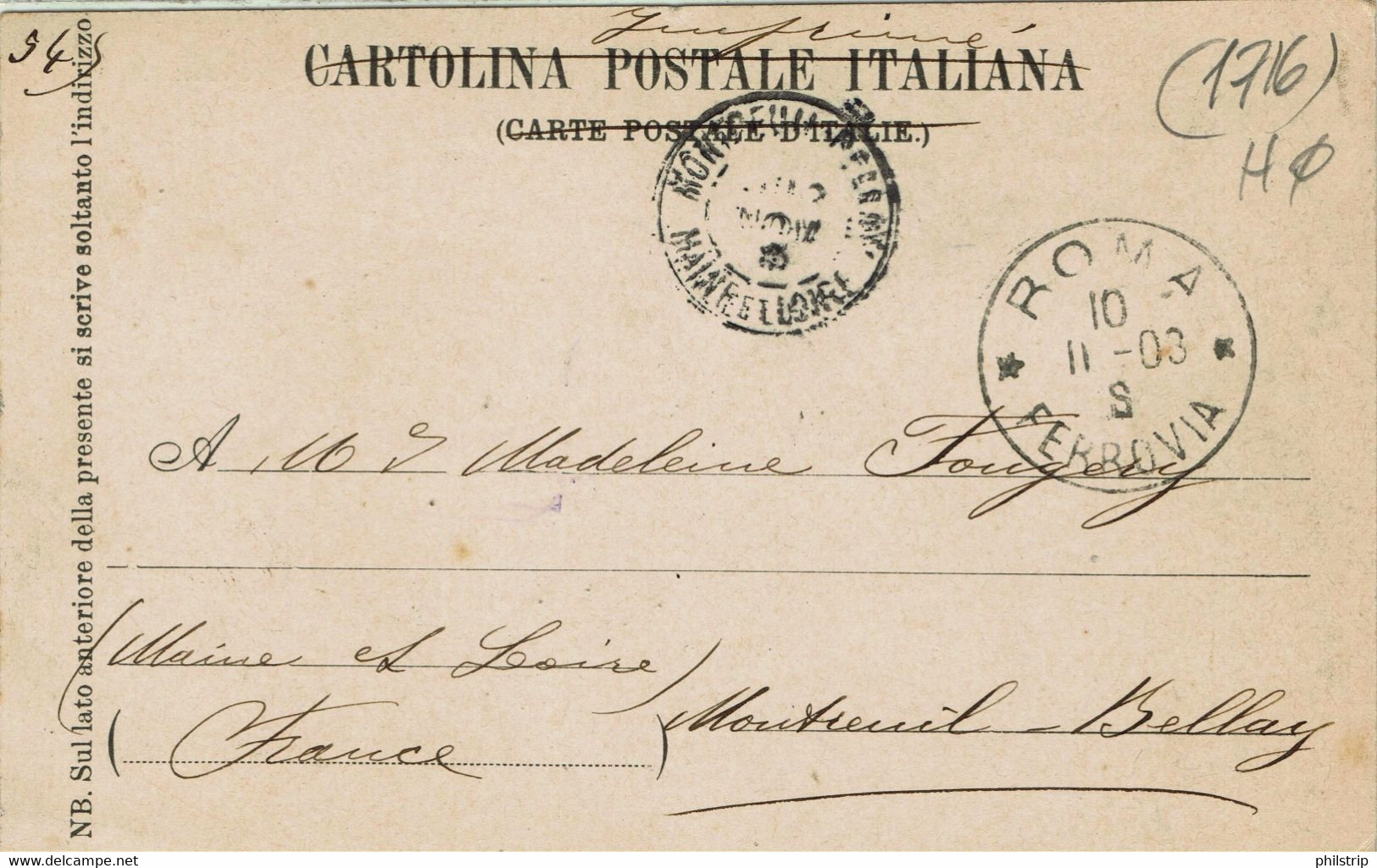 ROMA - Ponte Nomentano - VIAGGIATA 1903 - Rif. 1716 PI - Pontes