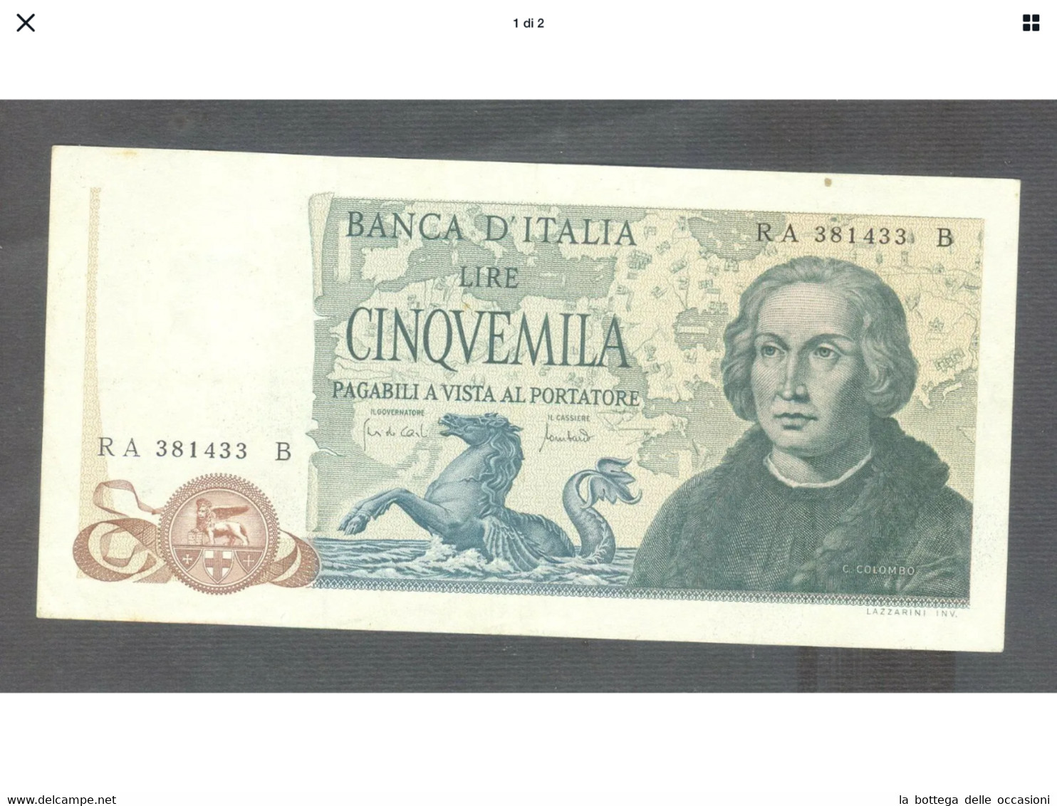 Italia  Repubblica Banconote Da Lire 5000 COLOMBO  Decreto 1971  Superiore FDS - 5000 Lire