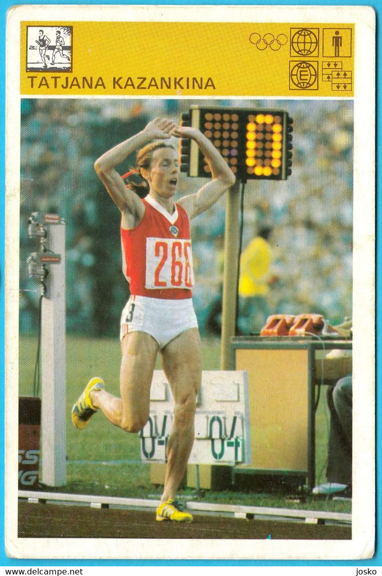 TATYANA KAZANKINA (Russia) Athletics - Yugoslavia Vintage Card Svijet Sporta * Athlétisme Athletik Atletismo Atletica - Athlétisme