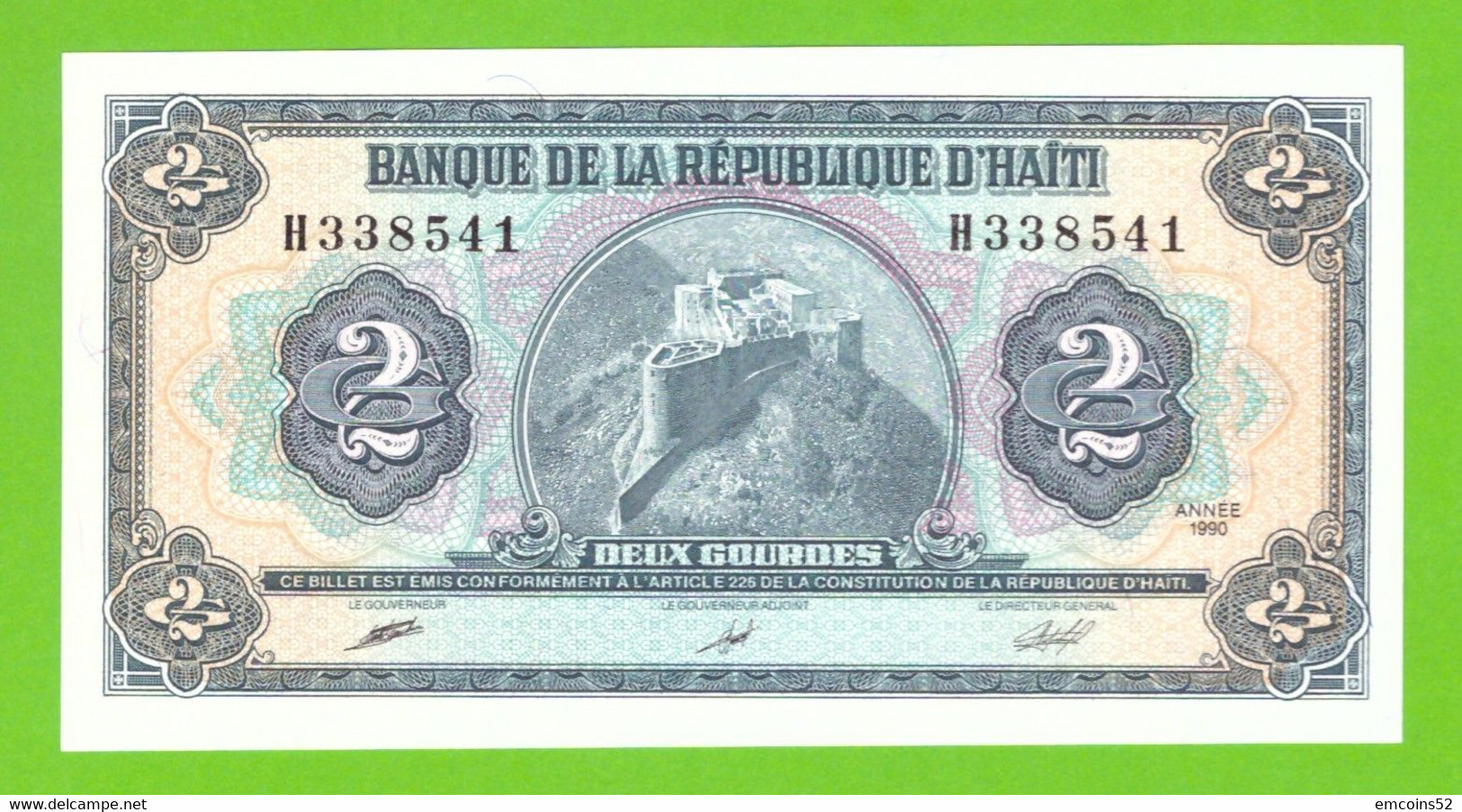 HAITI 2 GOURDES 1990  P-254 UNC - Haiti