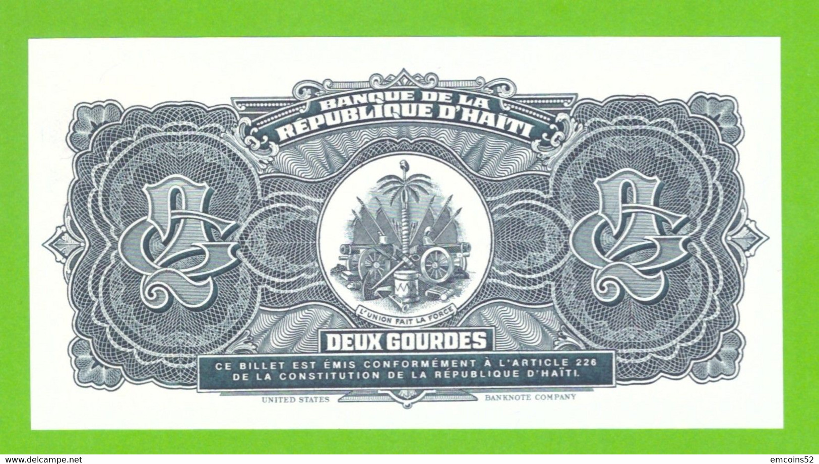 HAITI 2 GOURDES 1990  P-254 UNC - Haïti