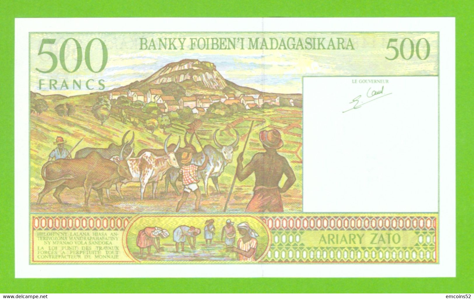 MADAGASCAR 500 FRANCS 1994  P-75b  UNC - Madagascar