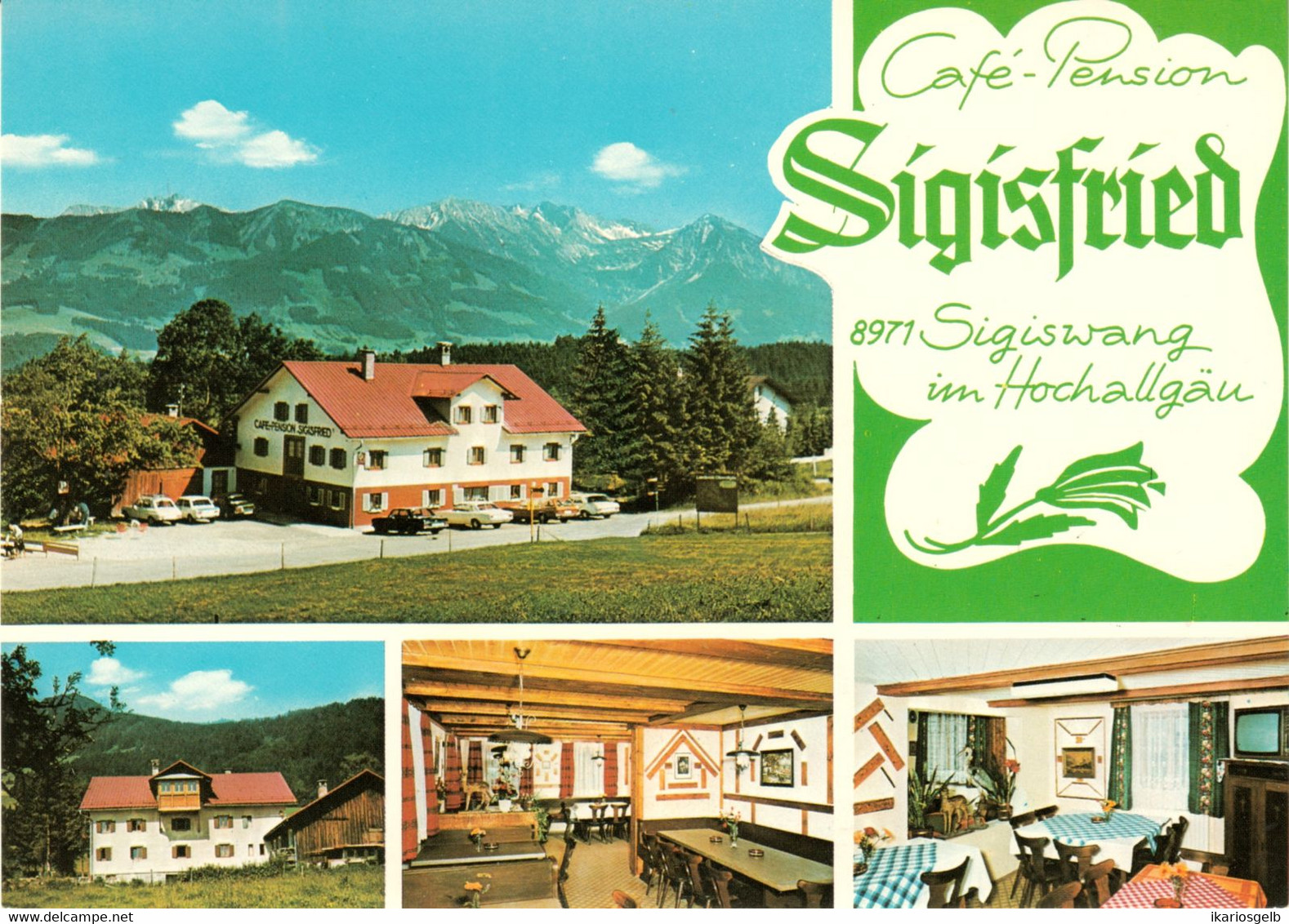 SIGISWANG Bei Fischen Allgäu 1974 Privatkarte " Cafe Pension SIGISFRIED  " - Fischen