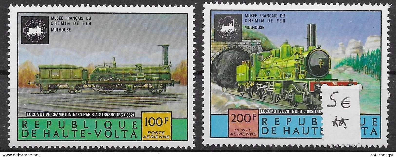 Burkina Faso Mnh ** The Two Airmails From Train Set 5 Euros - Burkina Faso (1984-...)