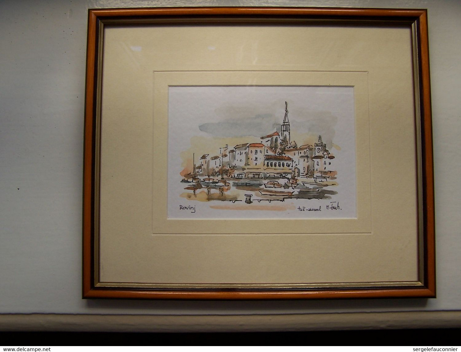 AQUARELLE Réhaussée à L'encre De Chine.  ROVINJ En ISTRIE CROATIE  Par Un Artiste Local - Aquarelles