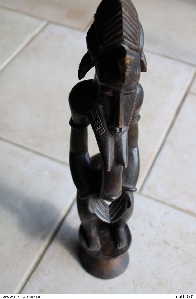 Authentique Ancienne Statue SENOUFO DEBLE Côte D'Ivoire Provenant De Korhogo Cérémonie Du Poro Pilon Maternité Senufo - African Art