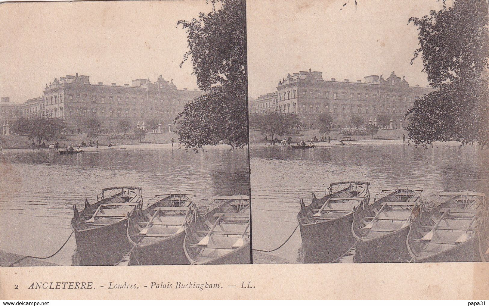 Carte  Stéréoscopique  ANGLETERRE  Londres Palais Buckingham - Cartes Stéréoscopiques