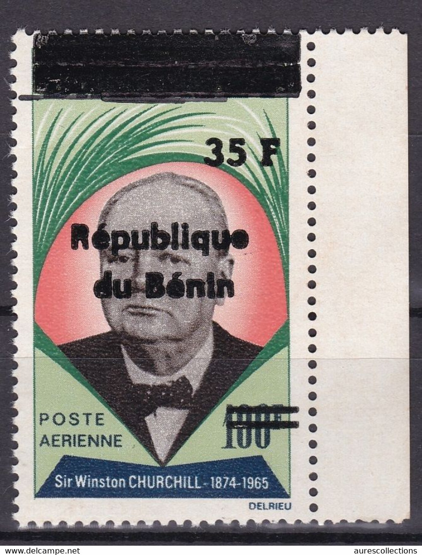 BENIN 1997 2000 MICHEL 1090 35F /100F Val. 100€ - SIR WINSTON CHURCHILL - OVERPRINT SURCHARGE OVERPRINTED MNH - Bénin – Dahomey (1960-...)