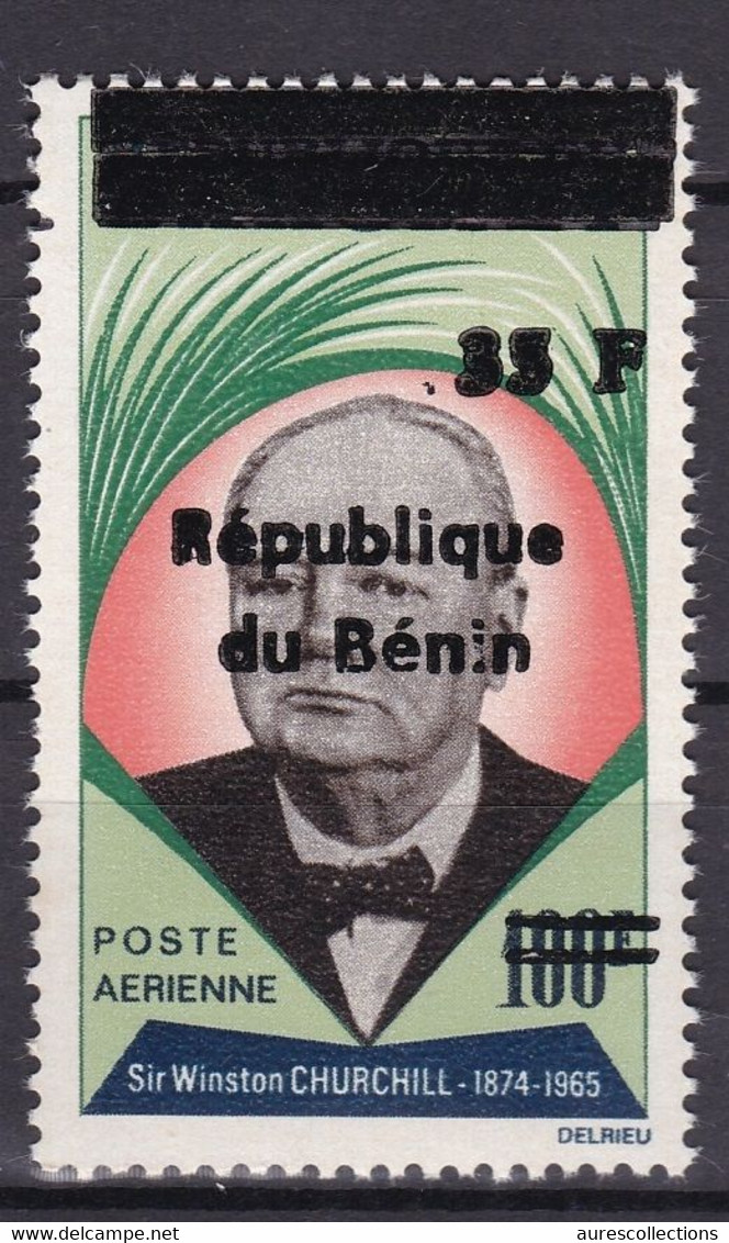 BENIN 1997 2000 MICHEL 1090 35F /100F Val. 100€ - SIR WINSTON CHURCHILL - OVERPRINT SURCHARGE OVERPRINTED MNH - Bénin – Dahomey (1960-...)