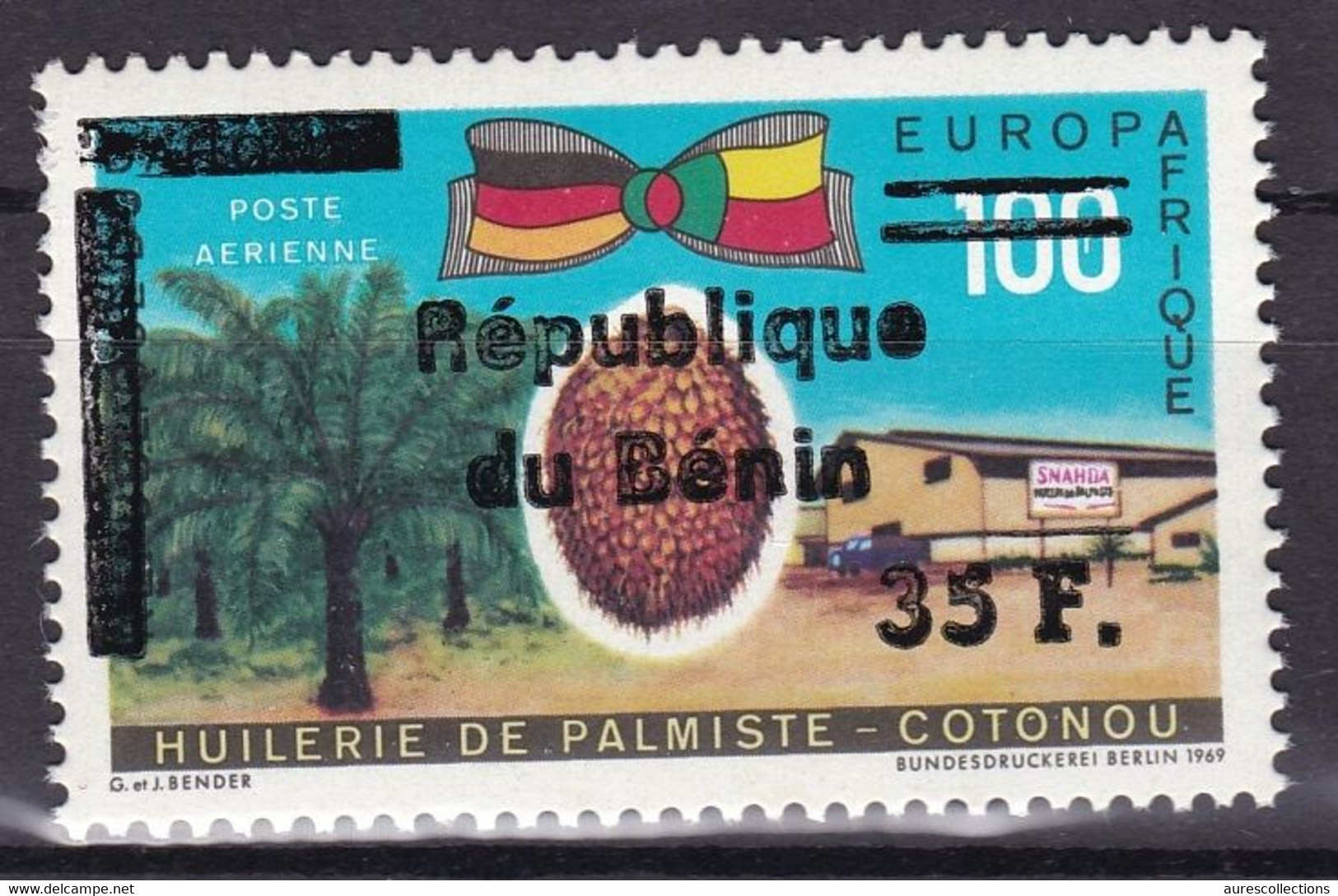 BENIN 1997 2000 MICHEL 1095 35F /100F Val. 60€ - HUILERIE EUROPAFRIQUE GERMANY PALM- OVERPRINT SURCHARGE OVERPRINTED MNH - Bénin – Dahomey (1960-...)