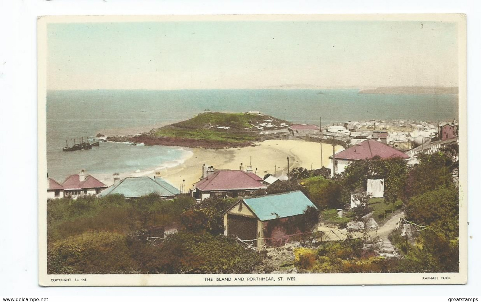 Cornwall St.ives The Island And Porthmear Tuck's Unused  Postcard - St.Ives