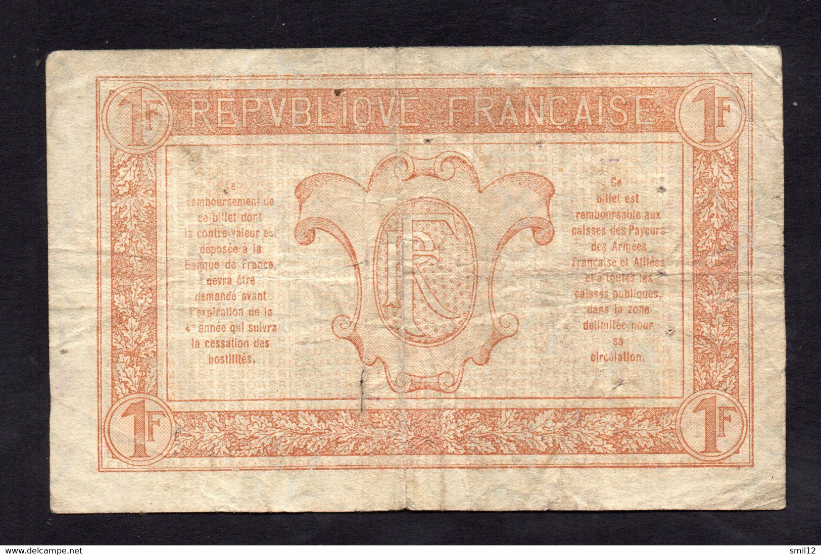 Trésorerie Aux Armées - 1 Franc - Lettre A2 - 1917-1919 Army Treasury