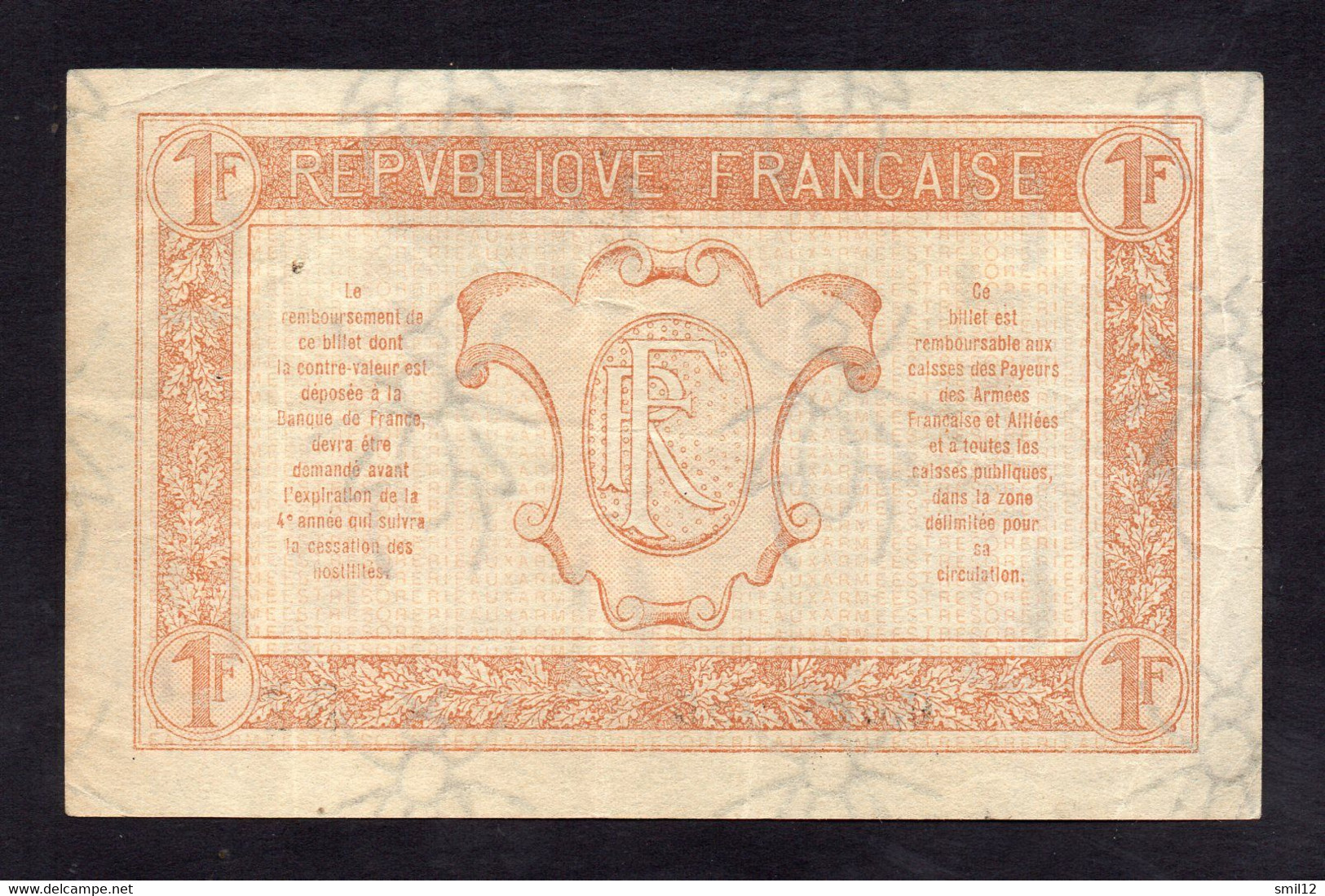 Trésorerie Aux Armées - 1 Franc - Lettre B2 - 1917-1919 Army Treasury