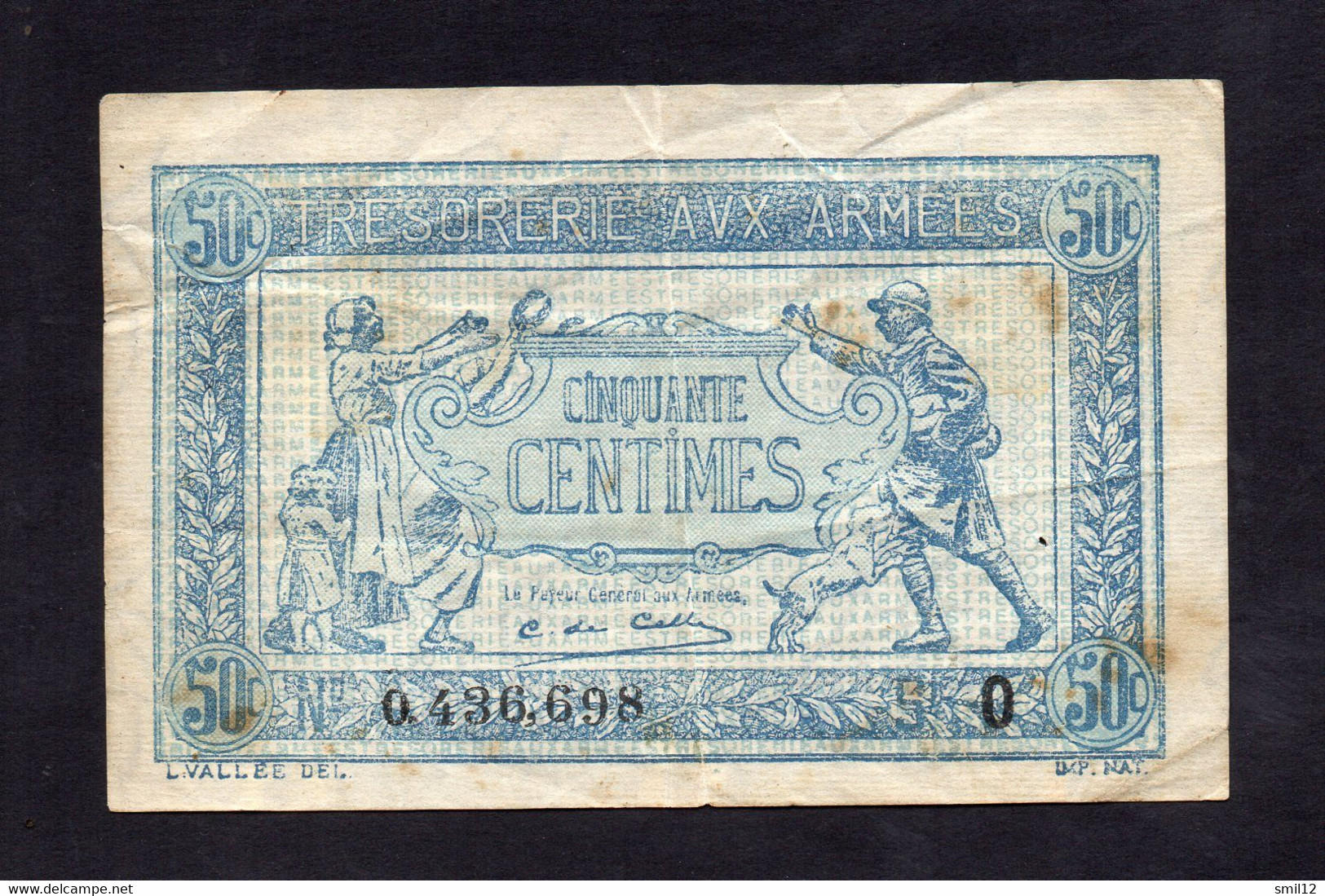 Trésorerie Aux Armées - 50 Centimes - Lettre O - TB+ - Rare - 1917-1919 Trésorerie Aux Armées