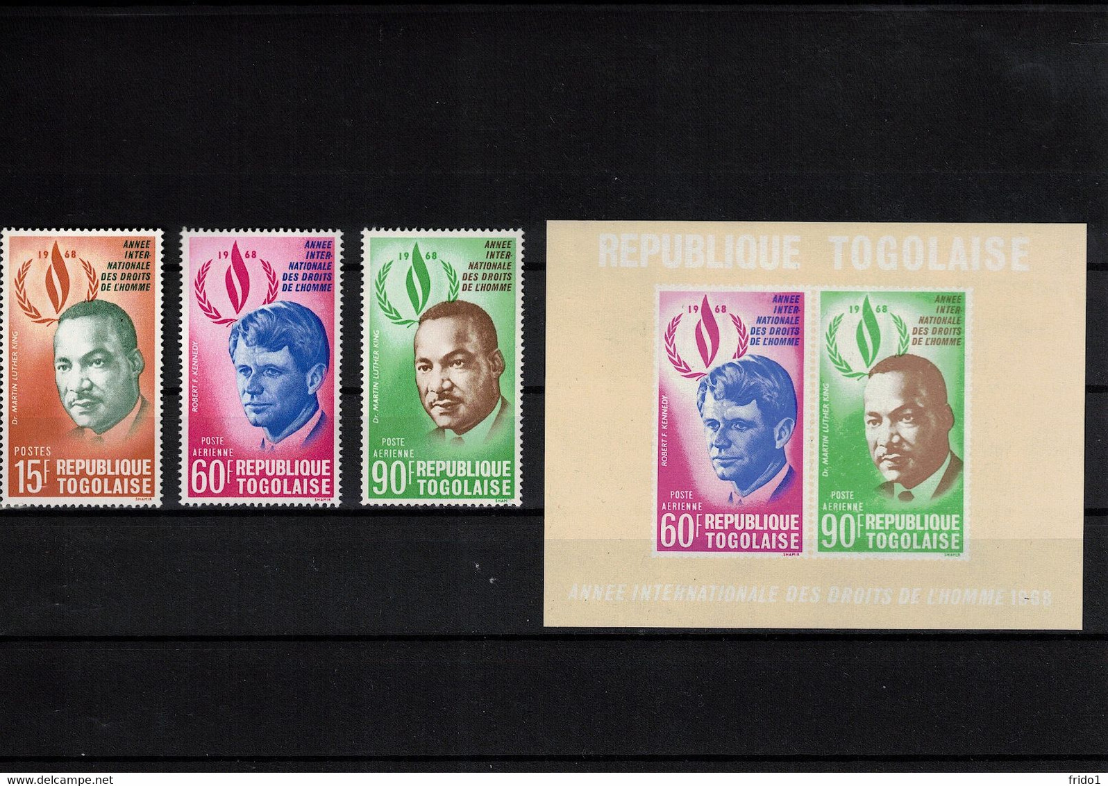 Togo 1969 Human Rights Robert Kennedy + Martin Luther King Set + Block Postfrisch / MNH - Martin Luther King