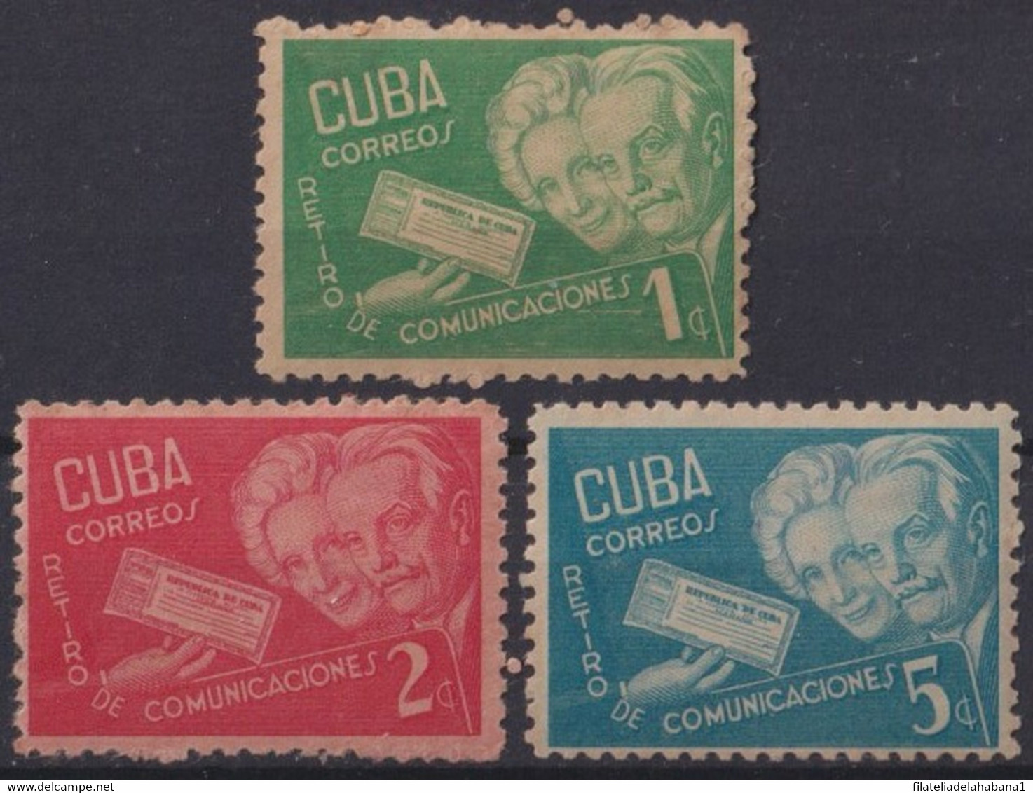 1945-115 CUBA REPUBLICA 1945 RETIRO DE COMUNICACIONES ORIGINAL GUM. - Neufs