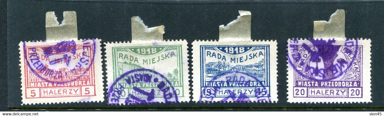 Poland 1918 Local 4 Stamps Used Mi 15-18 13693 - Gebraucht
