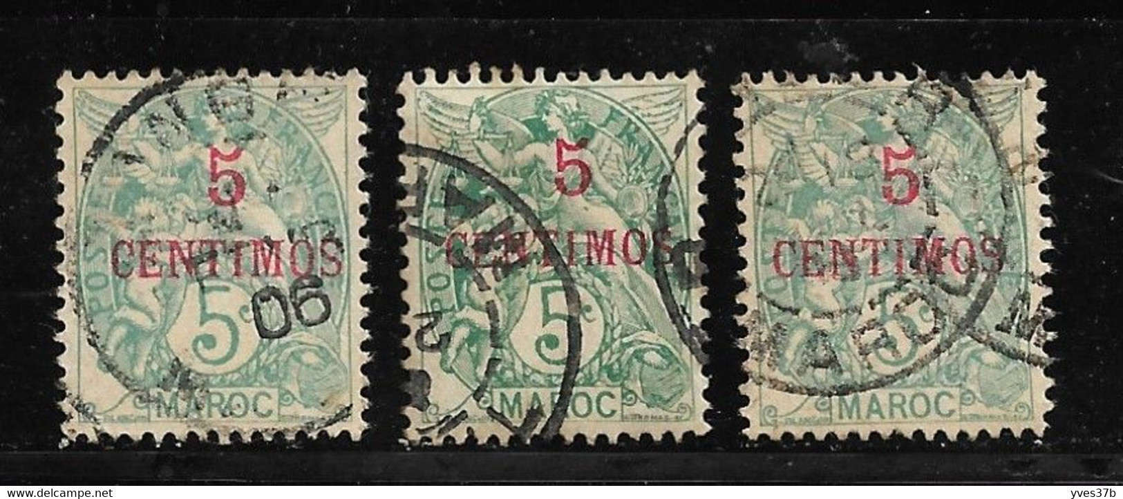 MAROC N°11 - 3 Ex.- Oblitérés/nuances Diff. - TTB - Used Stamps