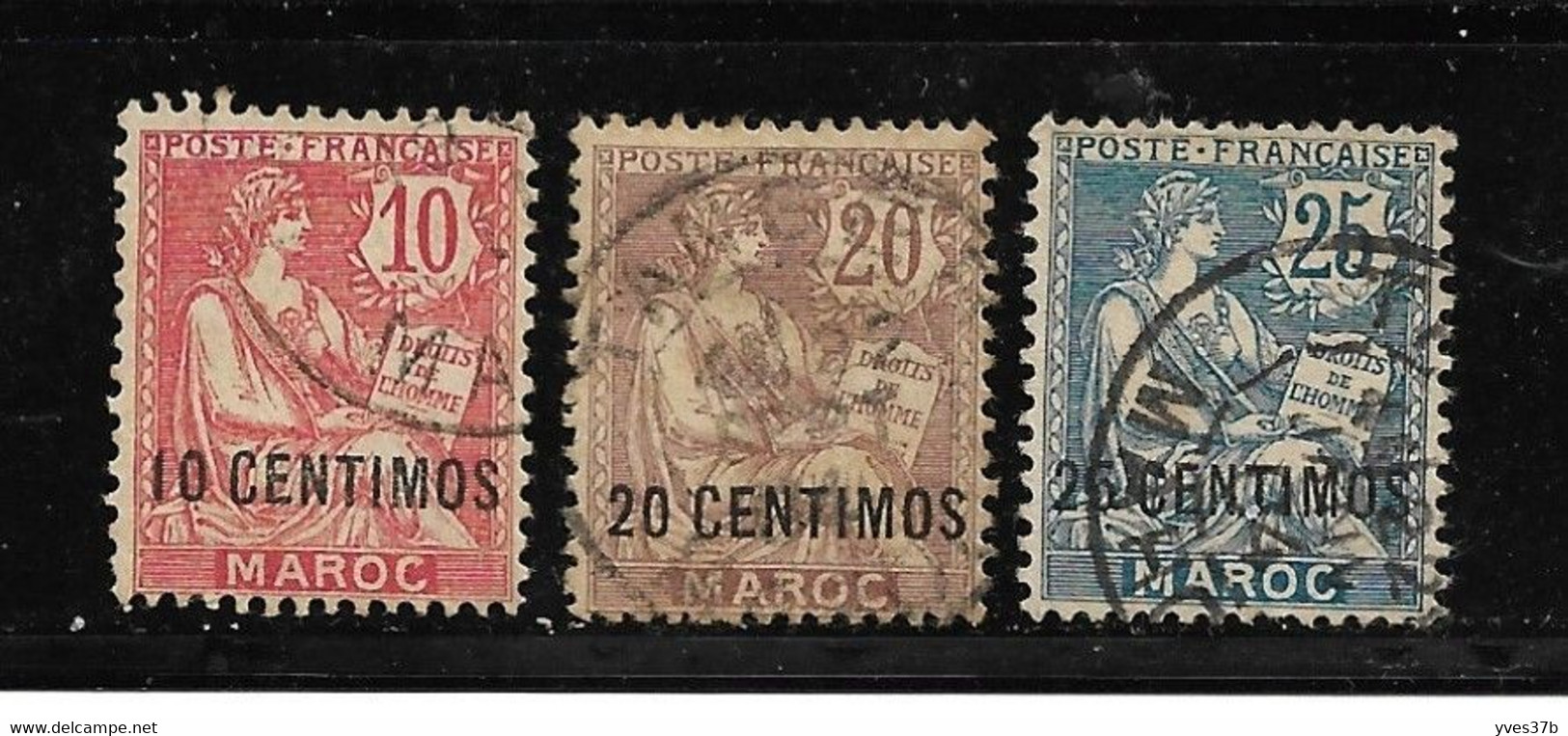 MAROC N°12 + N°13 + N°14 - 3 Val. - TTB - - Used Stamps