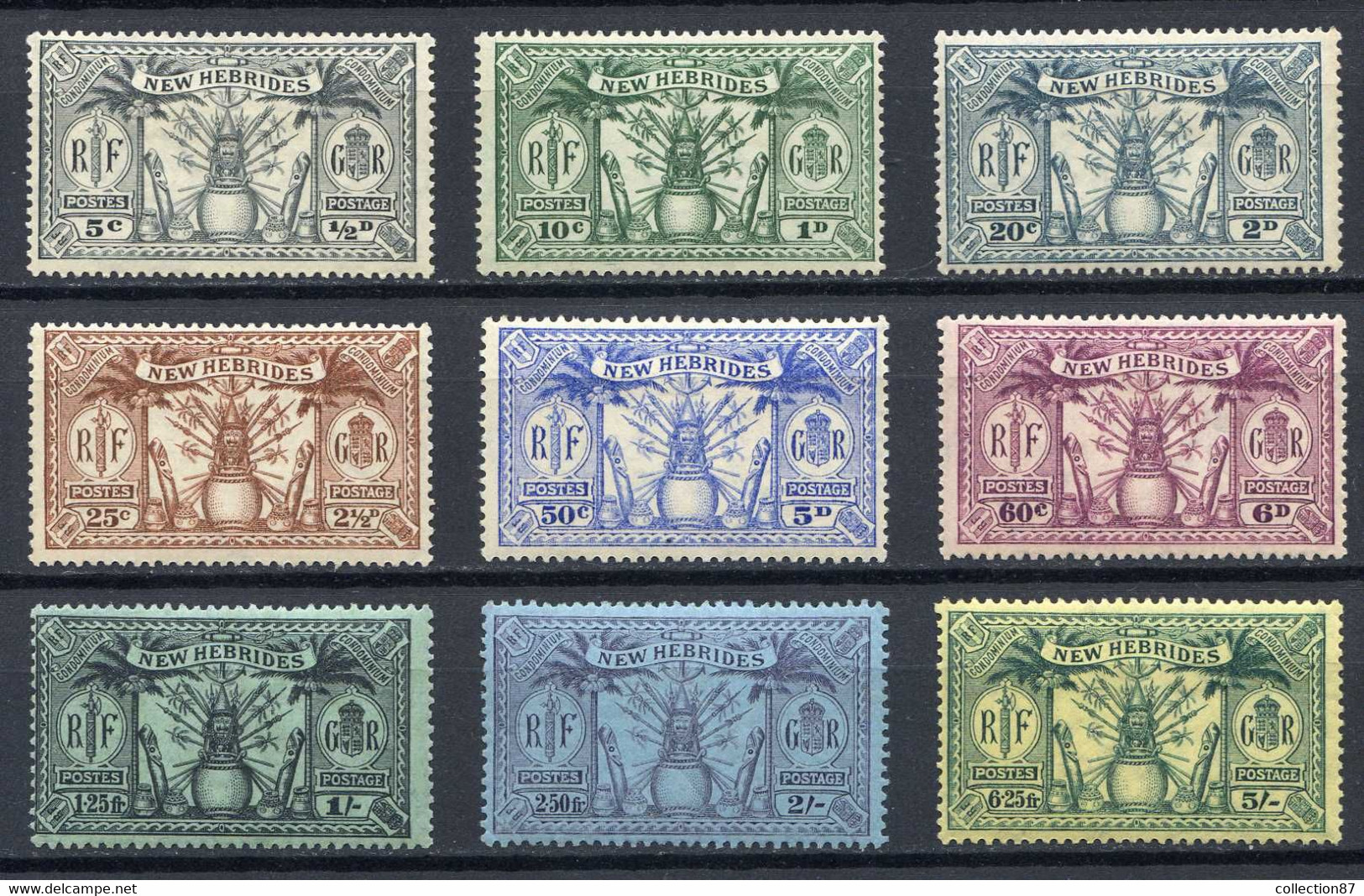 NOUVELLES HEBRIDES - N° 91 à 99 ⭐ 9 Valeurs Neuf Ch - MH ⭐ Cat 73 € -- NEW HEBRIDES - Unused Stamps