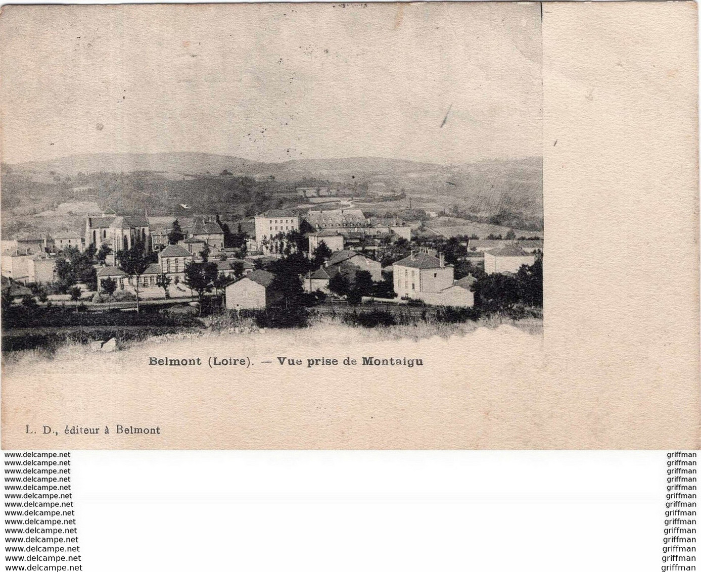 BELMONT DE LA LOIRE VUE PRISE DE MONTAIGU 1904 TBE - Belmont De La Loire