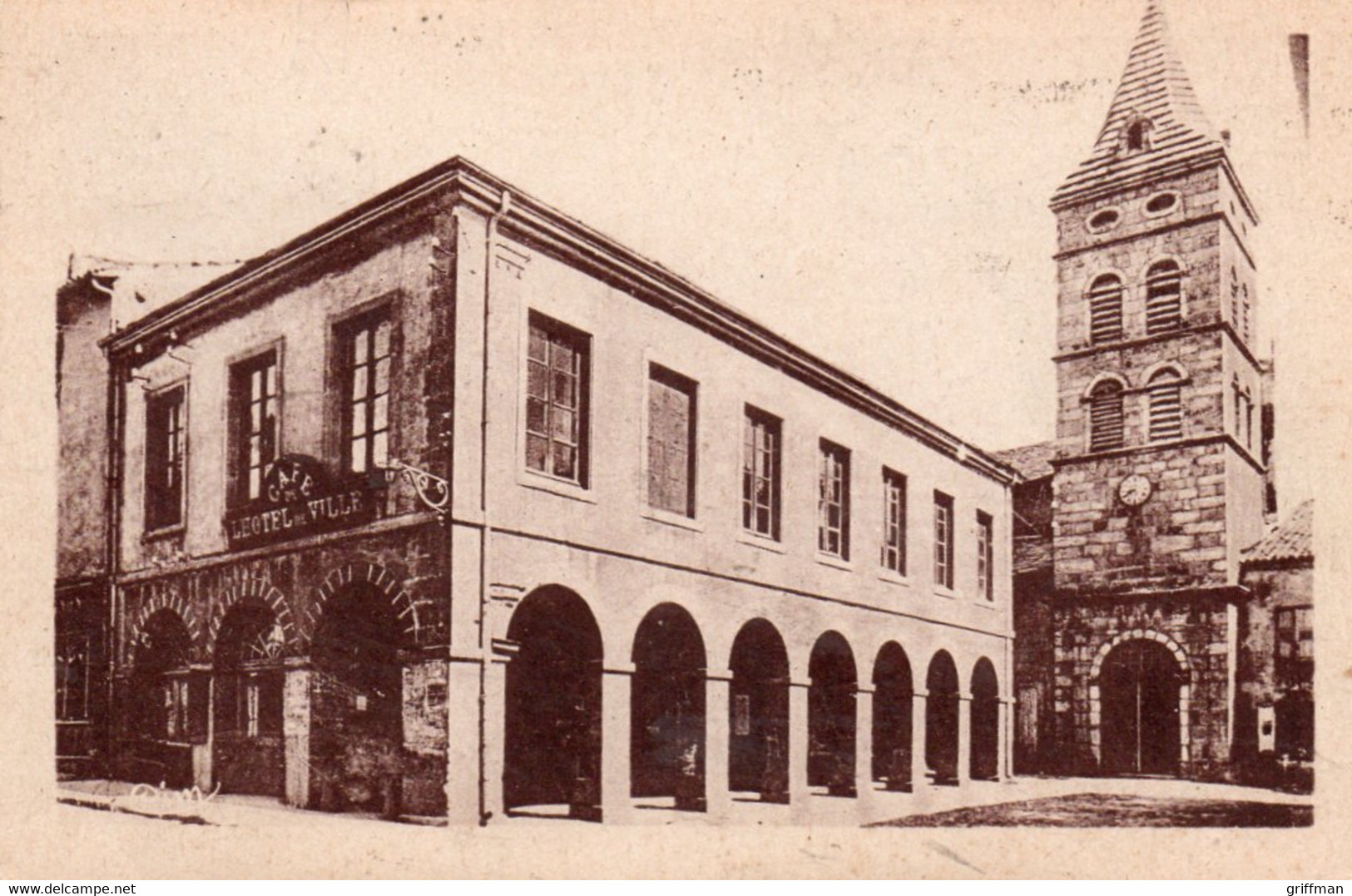 MONTFAUCON DU VELAY MAIRIE ET EGLISE  1924 TBE - Montfaucon En Velay