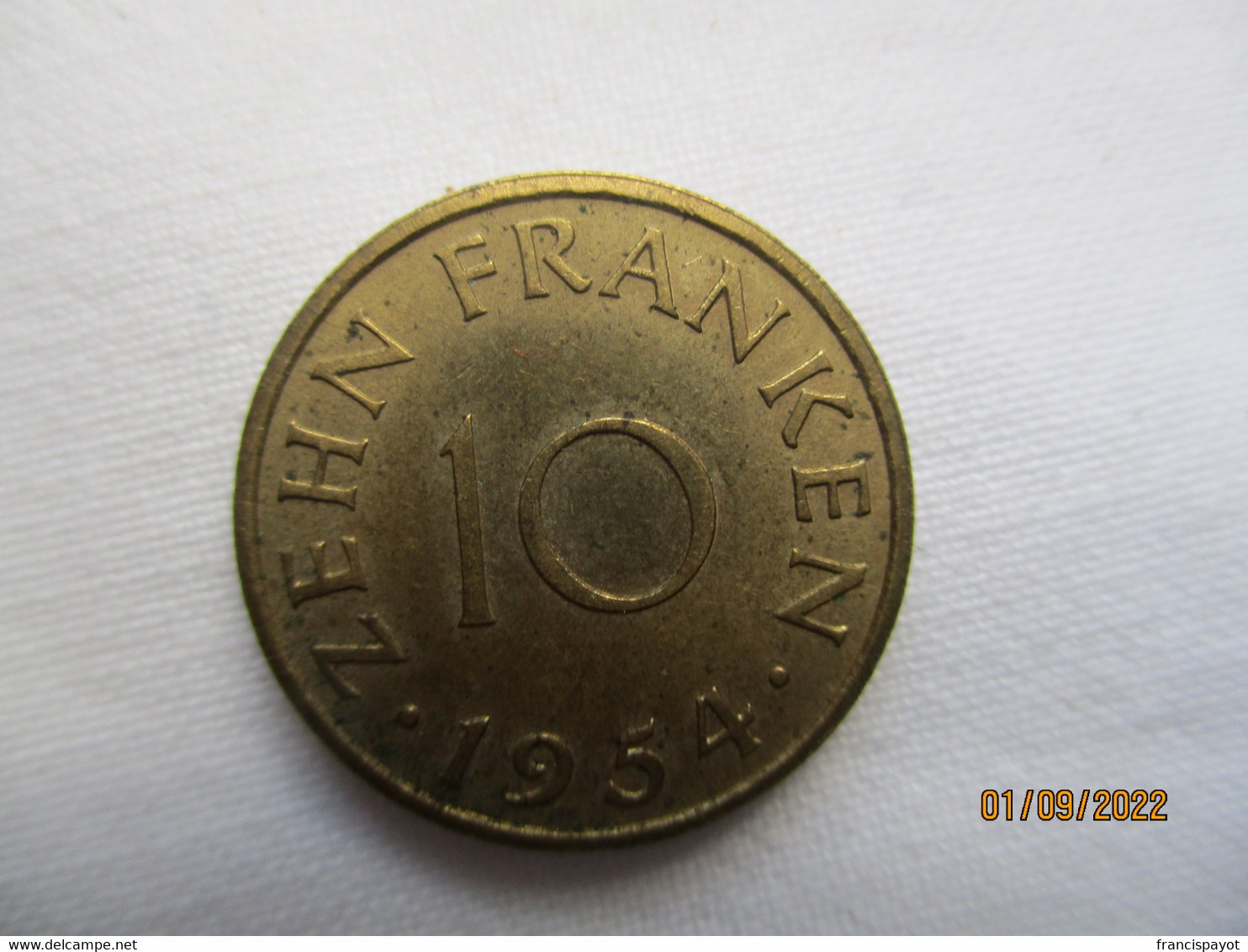 France: Sarre 10 Francs 1954 - Andere & Zonder Classificatie