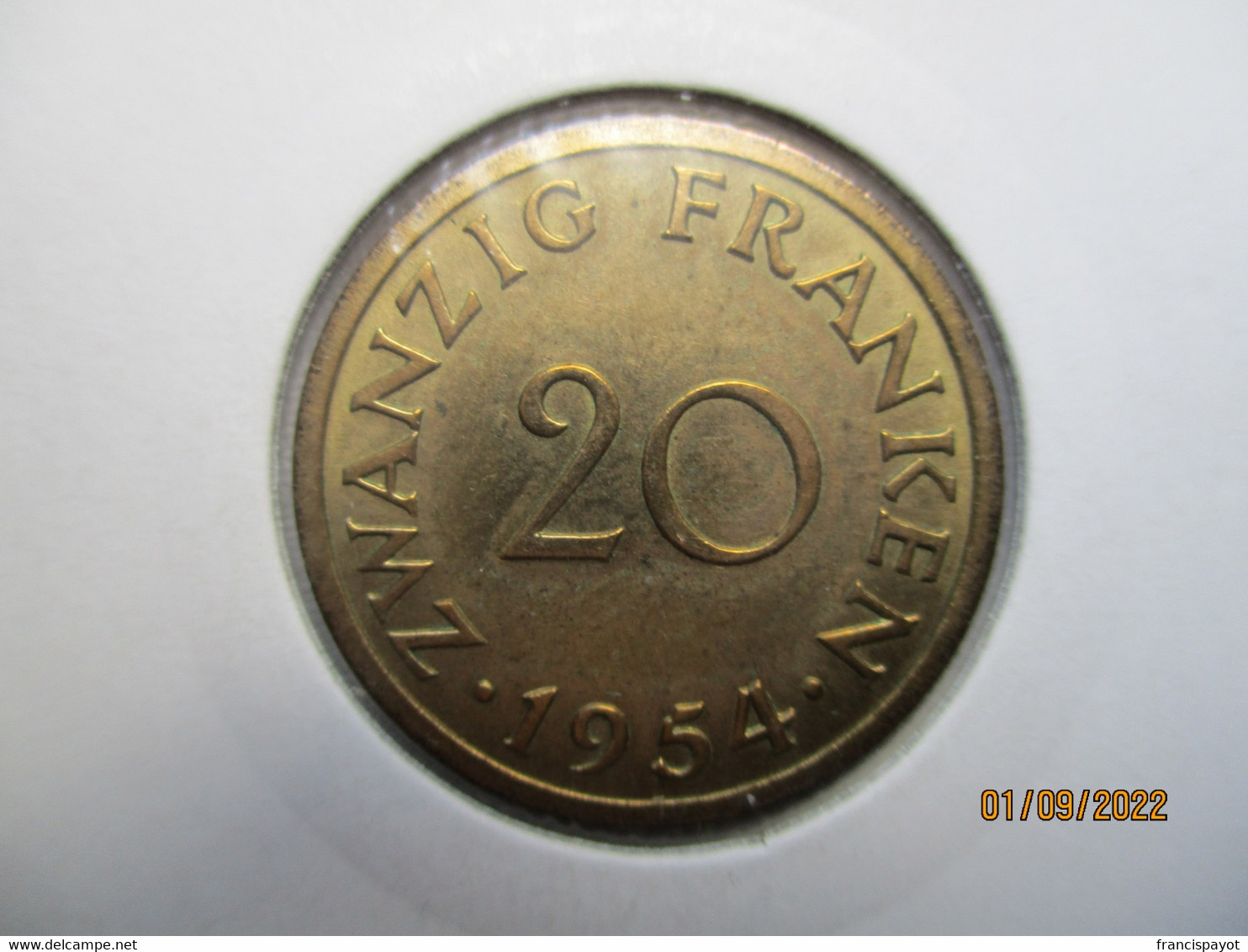 France: Sarre 20 Francs 1954 - Other & Unclassified