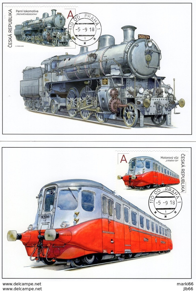 2018 Carte Maximum Monde Du Rail II Trains Locomotive à Vapeur Autorail - FDC