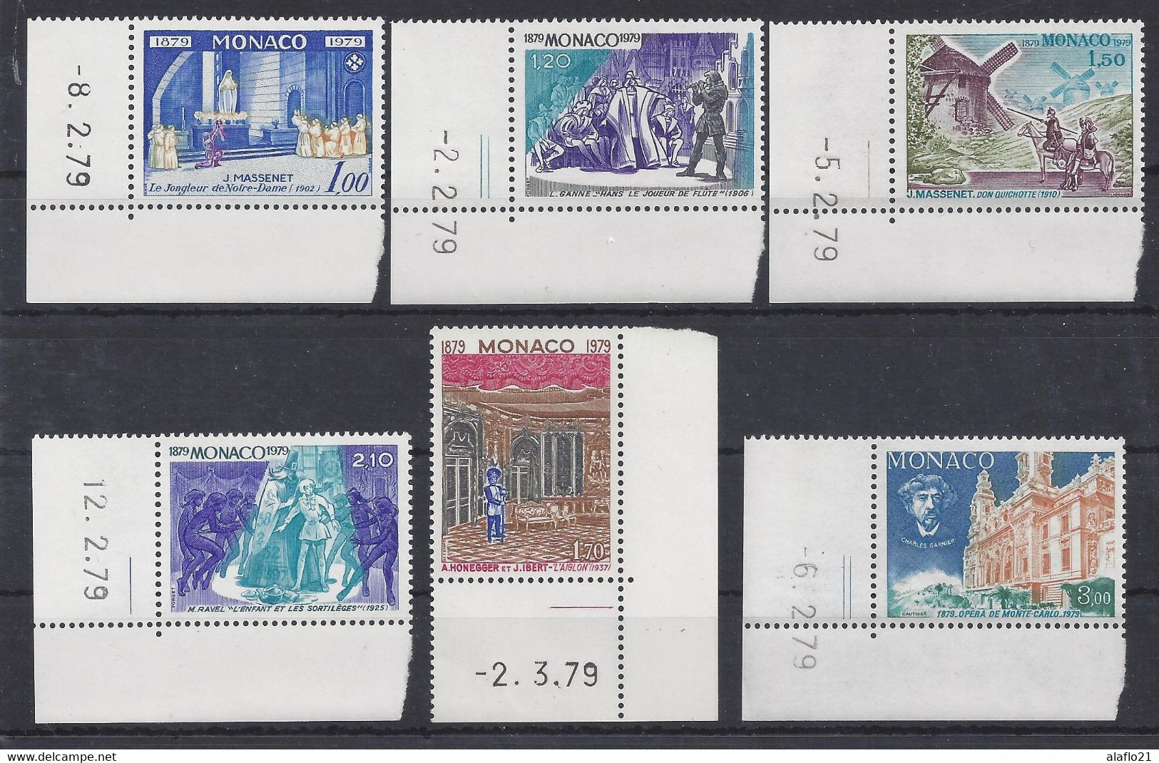 MONACO - N° 1175 à 1180 - SALLE GARNIER - COINS De FEUILLE DATES - NEUFS SANS CHARNIERE - Unused Stamps