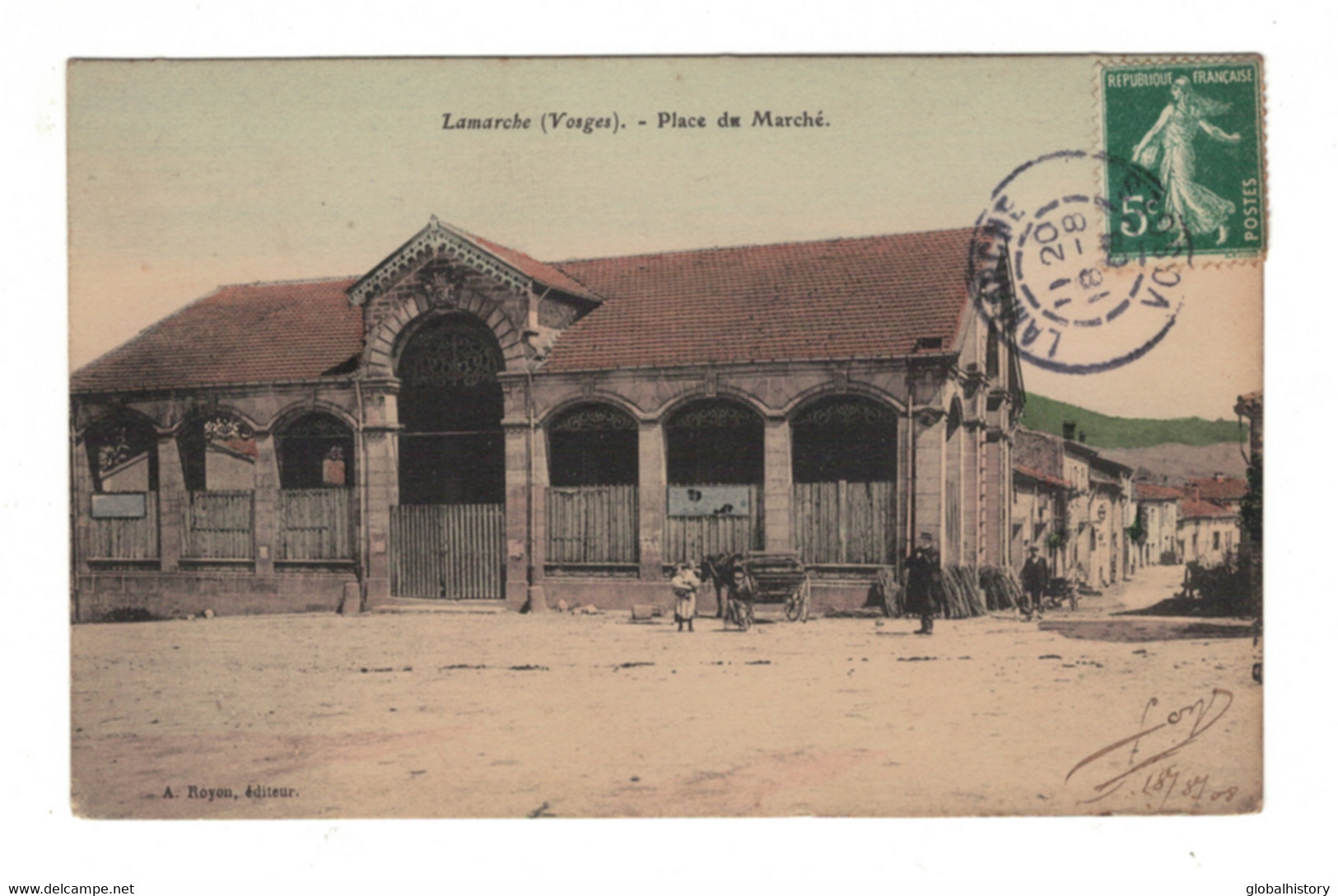 DH1058 - Dep.88 - LAMARCHE - PLACE DE MARCHÉ 1908 - Lamarche