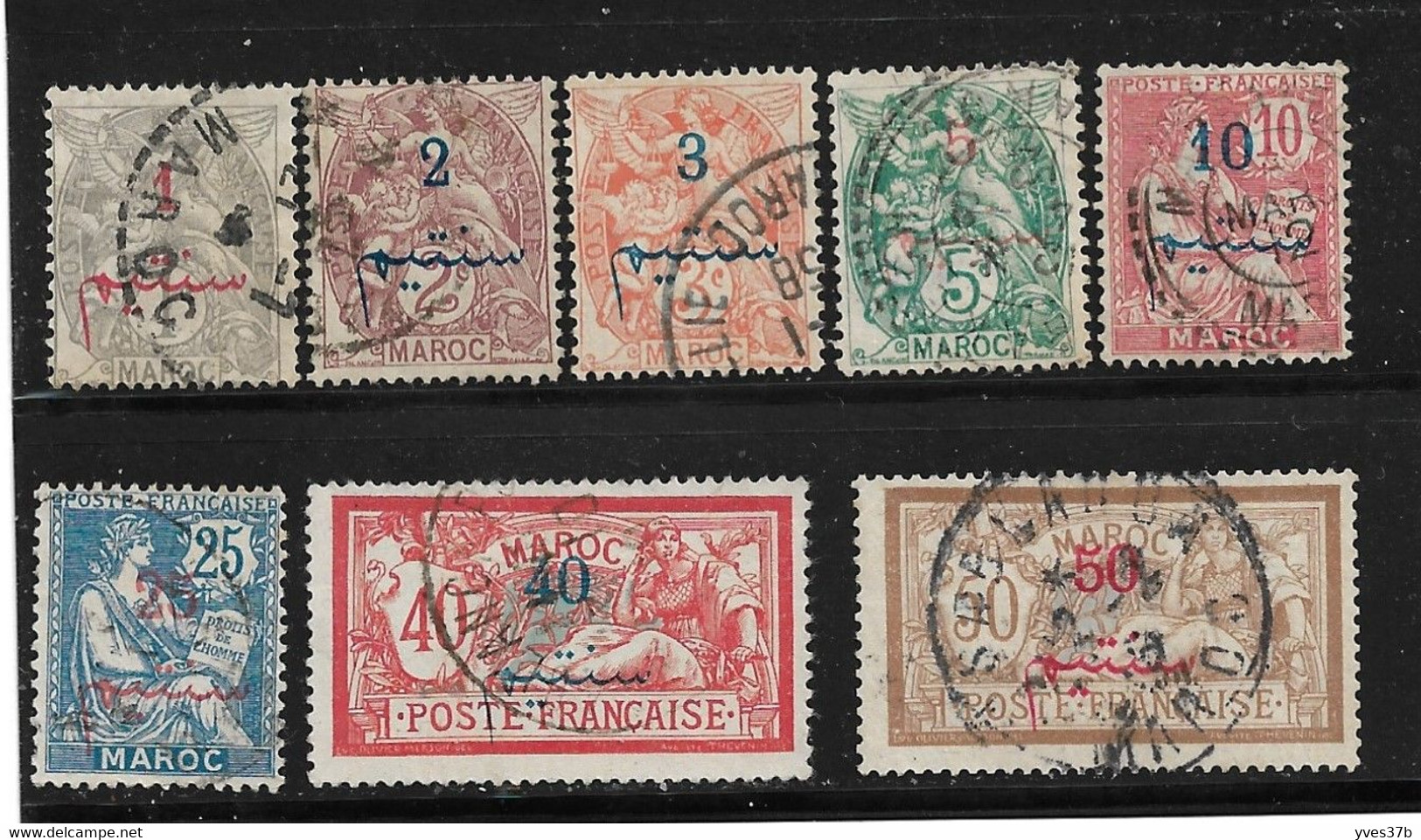 MAROC N°25/29 + 32 + 34/35 - 8 Val. - TTB - - Used Stamps