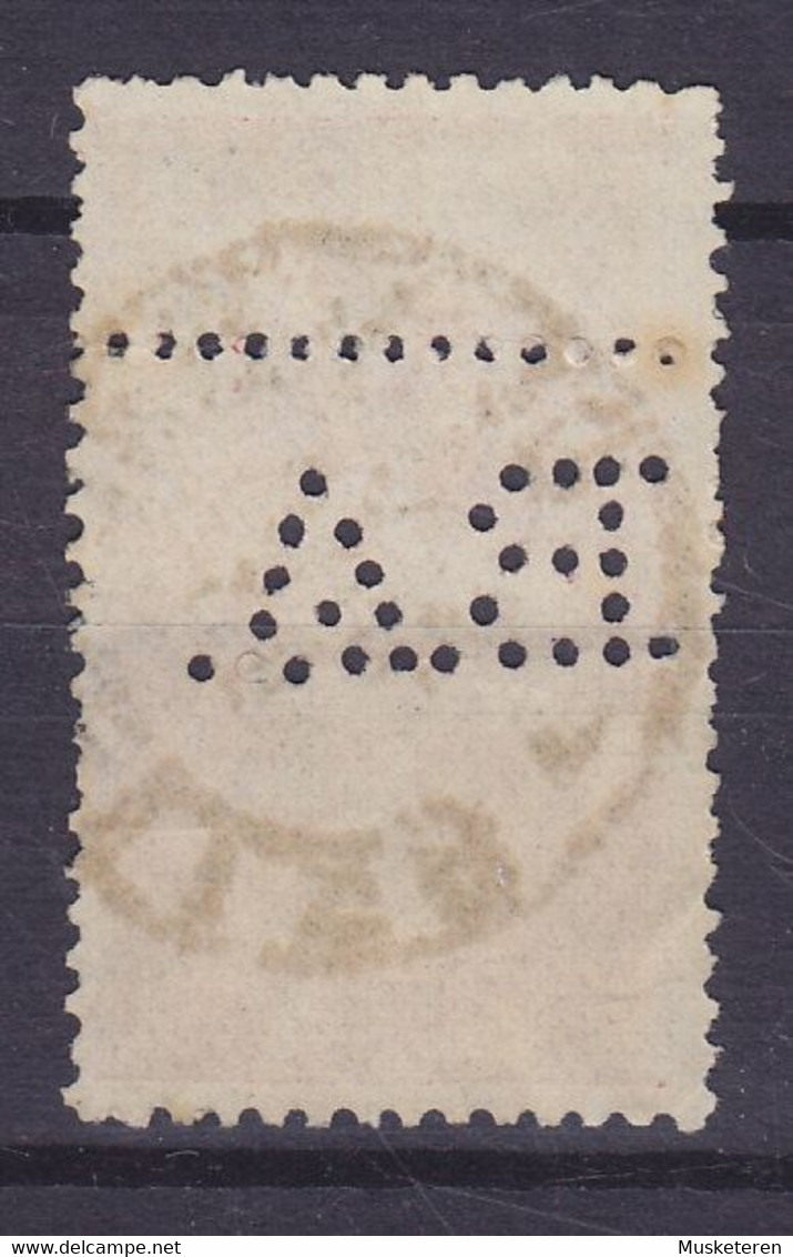 Belgium Perfin Perforé Lochung 'B.A.' 1893 Mi. 58, 1 Fr. Leopold II. Stamp BRUXELLES Cancel (2 Scans) - 1863-09