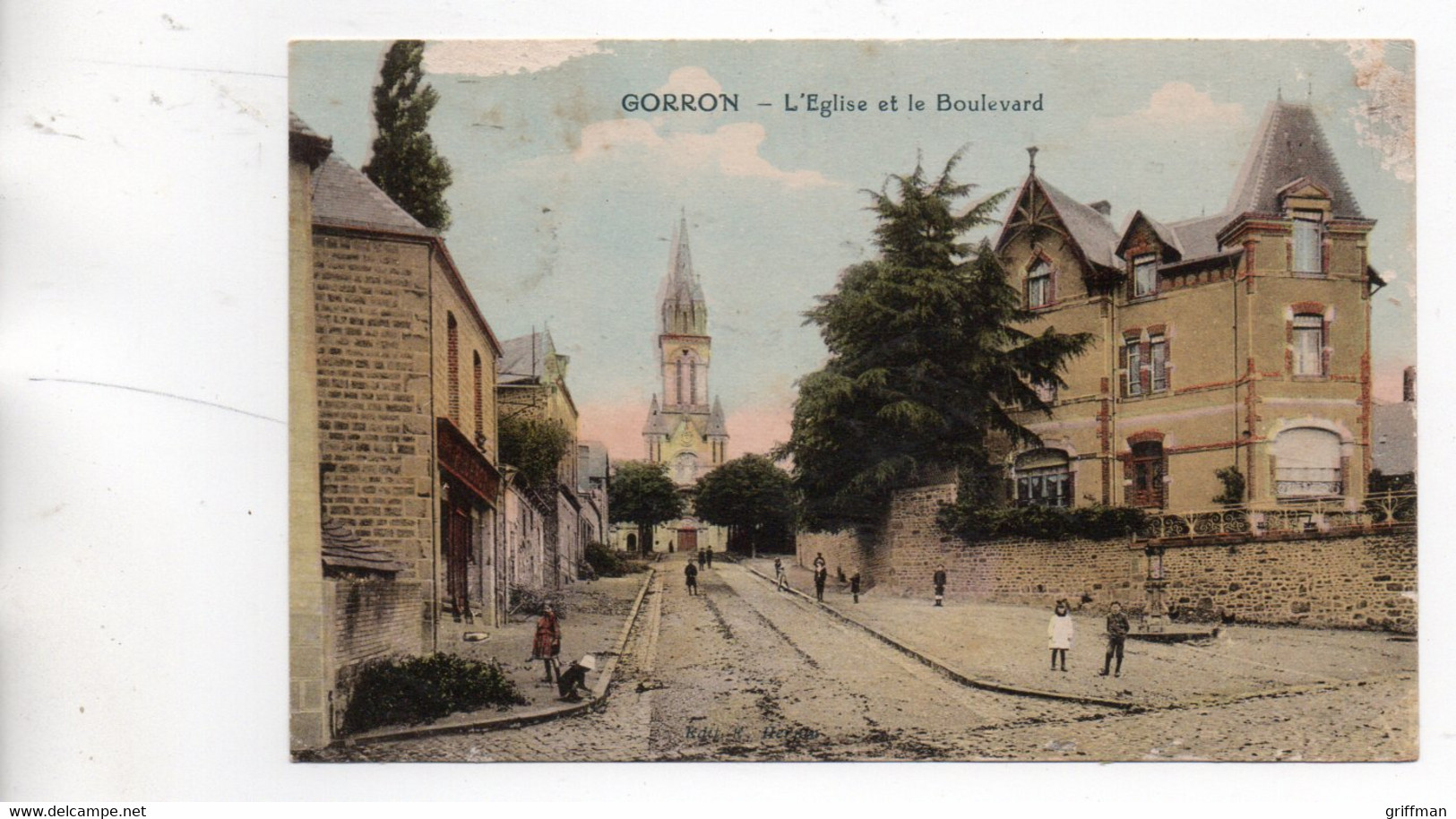 GORRON L'EGLISE ET LE BOULEVARD 1931 - Gorron