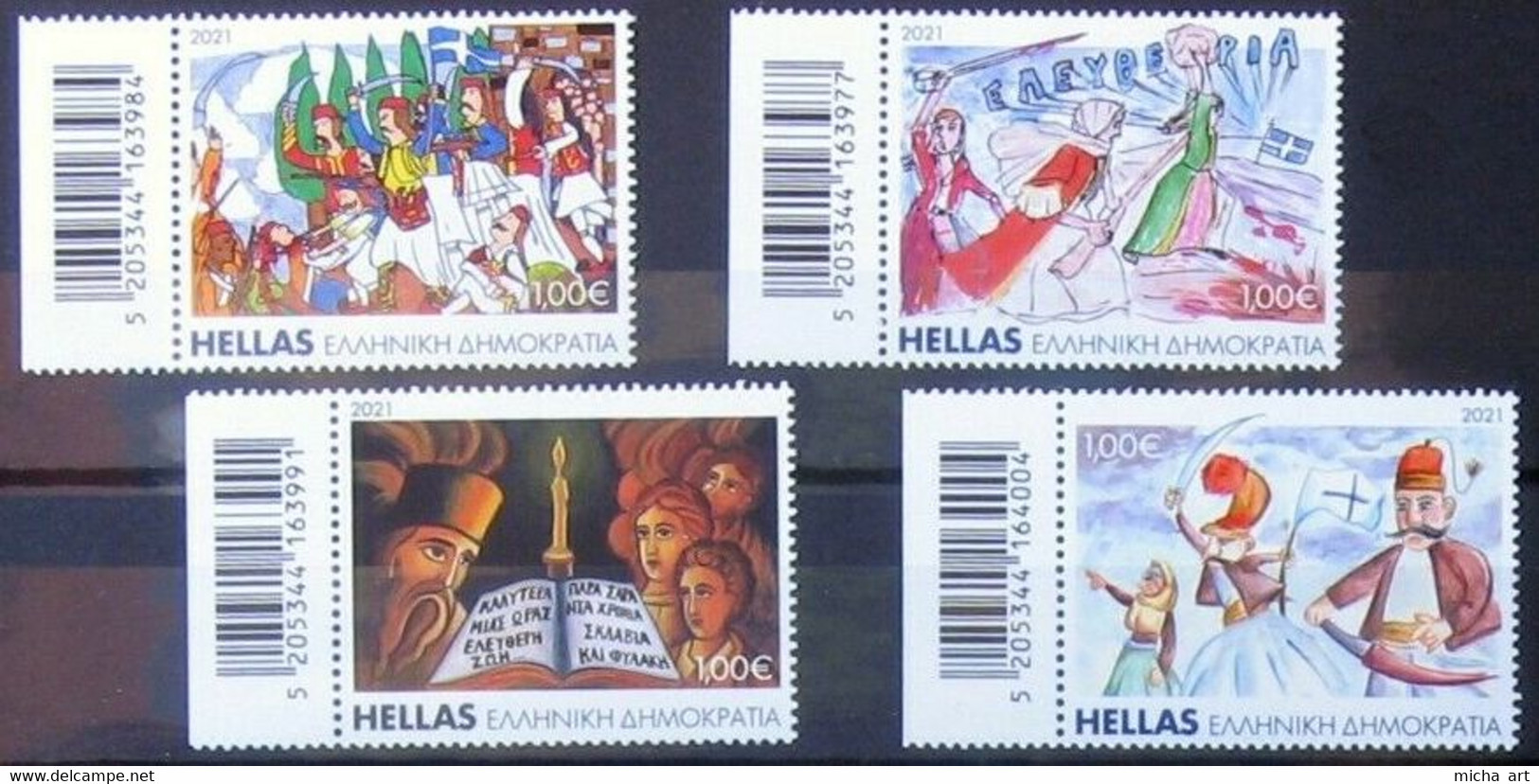 Greece 2021 Child And Stamp - The Greek Revolution Of 1821 Through The Children's Eyes Set MNH - Ungebraucht