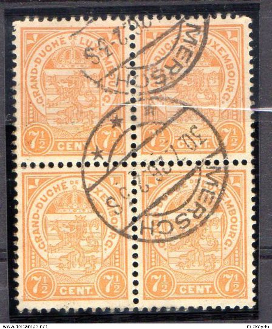 Luxembourg--1926--n°120 Michel  7 1/2  écusson--bloc De 4   Cachet MERSCH  30-7-26 - 1859-1880 Armarios